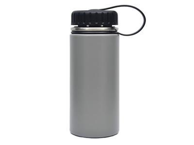 Botella y taza de acero inoxidable con tapa plana